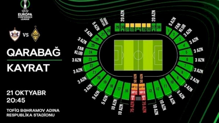"Qarabağ" - "Kayrat" oyununa 13 min bilet satılıb