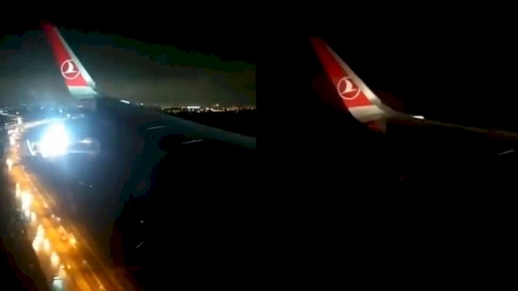 İstanbuldan Bakıya uçan təyyarə güclü külək səbəbindən bir saat havada qaldı - Video
