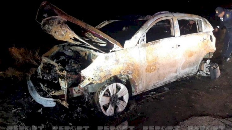 Sabirabadda avtomobil yandı: Ölən var 