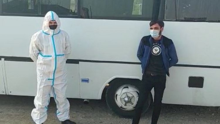 Abşeronda sərnişin avtobusu idarə edən koronavirus xəstəsi saxlanıldı - Video