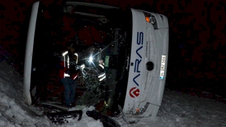 İğdırdan Ankaraya gedən avtobus aşdı
