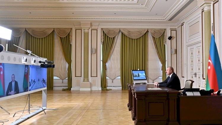 İlham Əliyev parlament sədri ilə videoformatda görüşdü